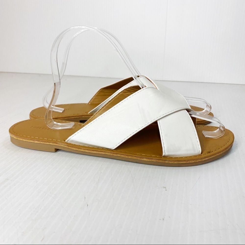 Forever 21 Cross Cross Slide Sandals